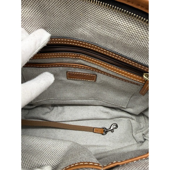 Dooney Bourke Large Black Leather With Cognac Trim Shoulder bag - Picture 16 of 16